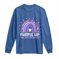 Purple Up For Military Kids Long Sleeve Shirt Month Of Military Child Army Rainbow