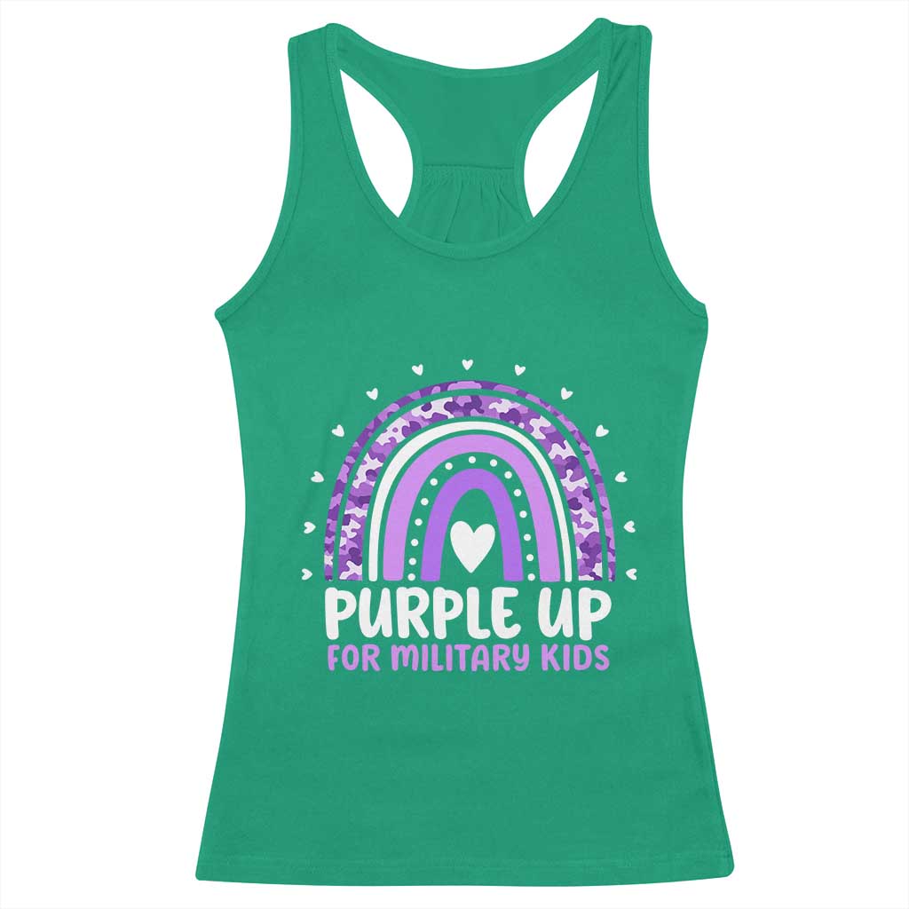 Purple Up For Military Kids Racerback Tank Top Month Of Military Child Army Rainbow
