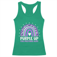 Purple Up For Military Kids Racerback Tank Top Month Of Military Child Army Rainbow