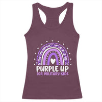 Purple Up For Military Kids Racerback Tank Top Month Of Military Child Army Rainbow