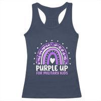 Purple Up For Military Kids Racerback Tank Top Month Of Military Child Army Rainbow