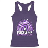 Purple Up For Military Kids Racerback Tank Top Month Of Military Child Army Rainbow