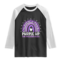 Purple Up For Military Kids Raglan Shirt Month Of Military Child Army Rainbow