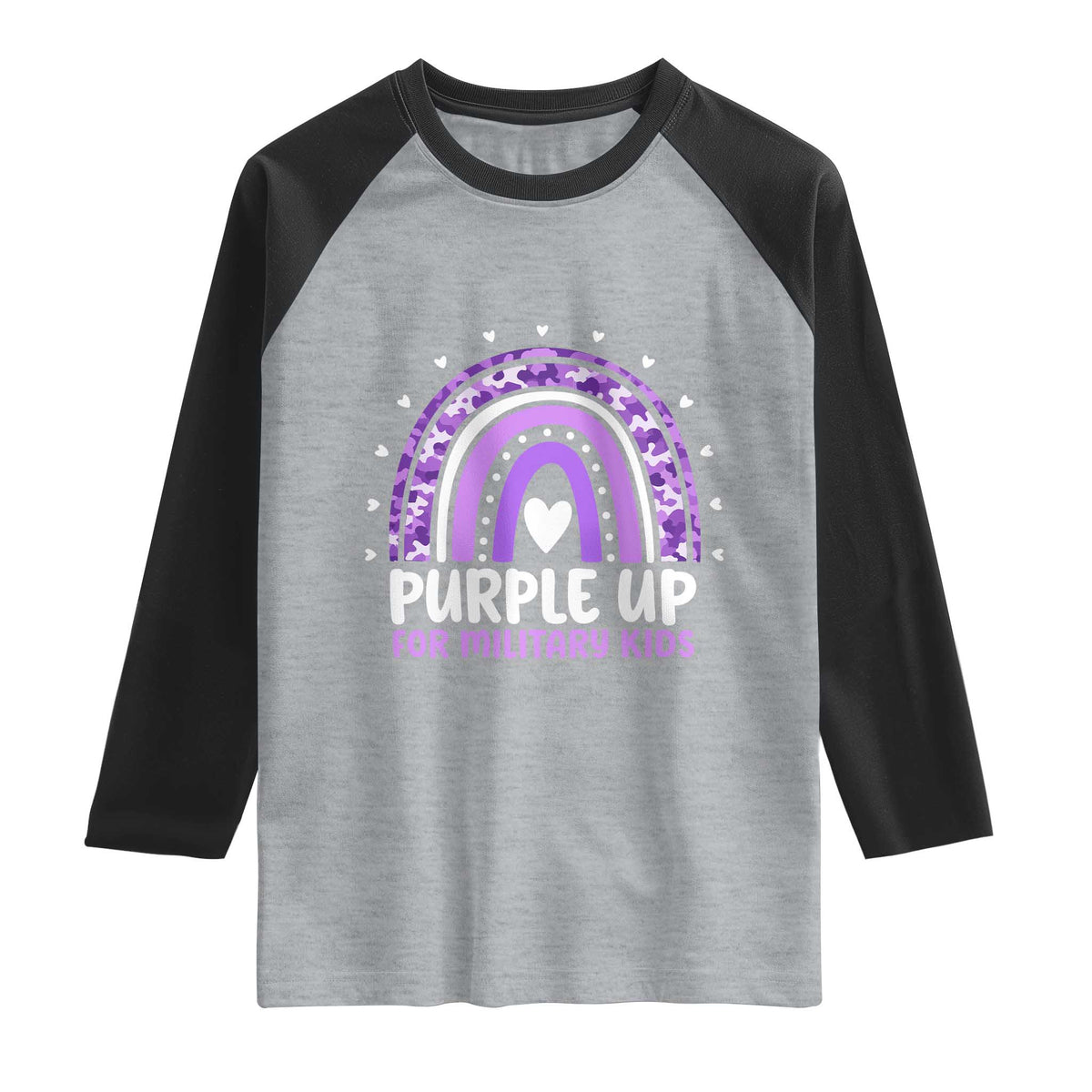 Purple Up For Military Kids Raglan Shirt Month Of Military Child Army Rainbow