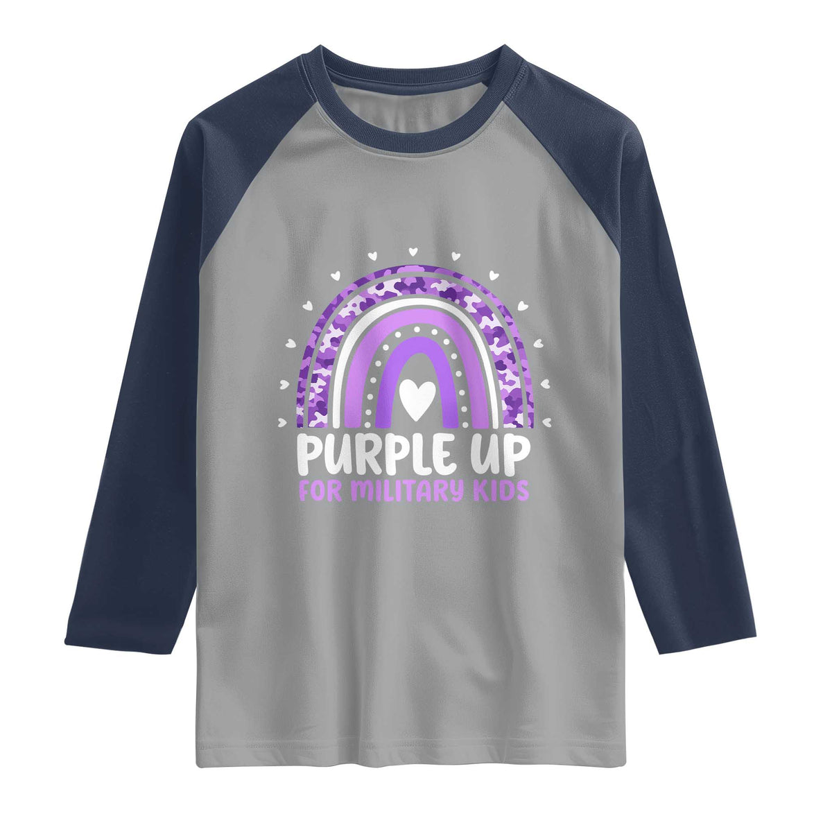 Purple Up For Military Kids Raglan Shirt Month Of Military Child Army Rainbow