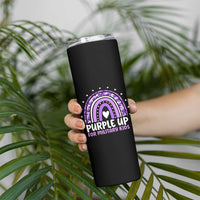 Purple Up For Military Kids Skinny Tumbler Month Of Military Child Army Rainbow