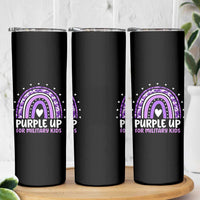 Purple Up For Military Kids Skinny Tumbler Month Of Military Child Army Rainbow