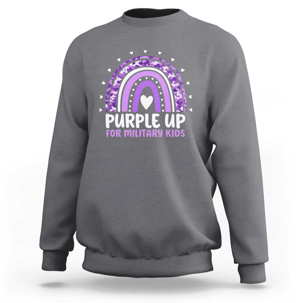 Purple Up For Military Kids Sweatshirt Month Of Military Child Army Rainbow