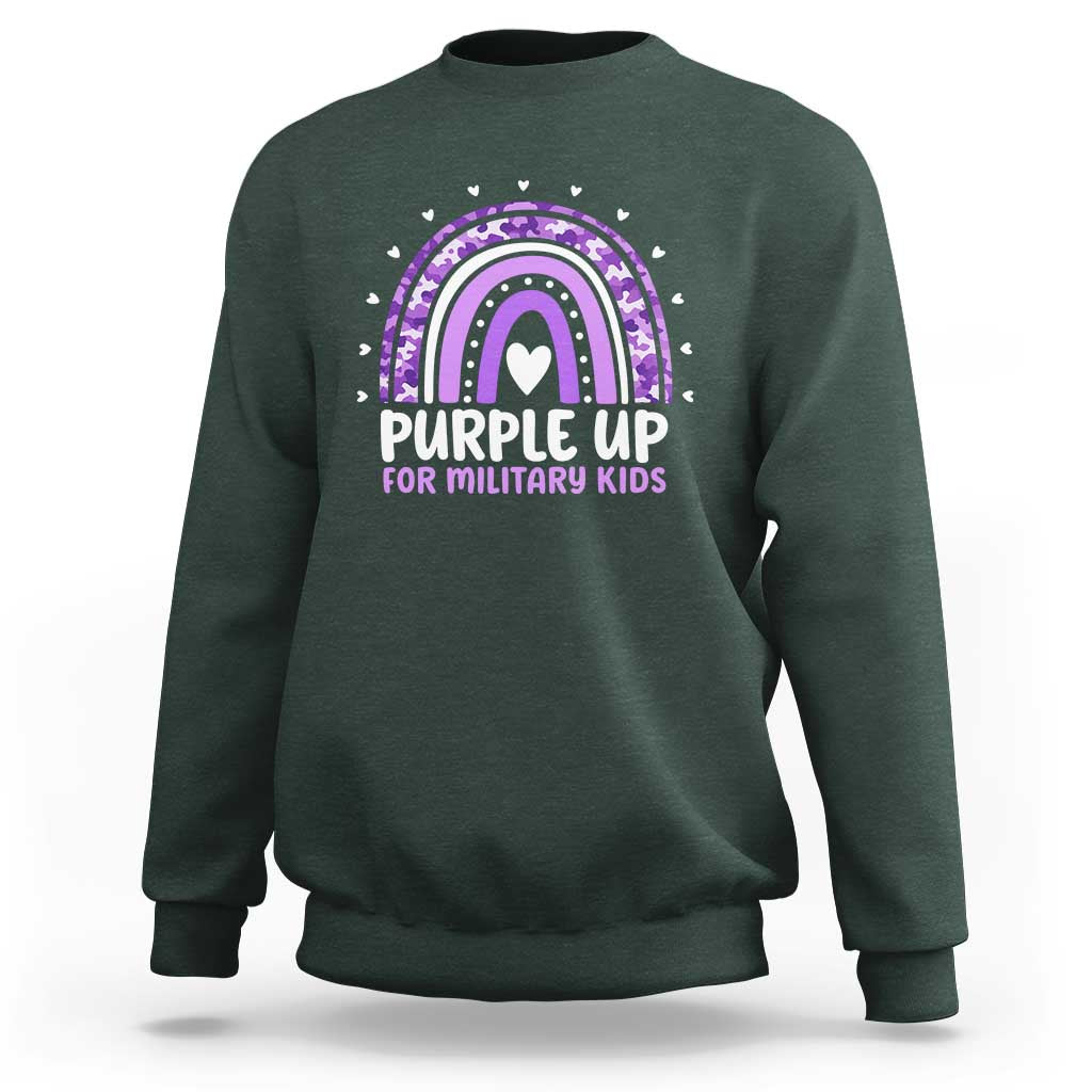 Purple Up For Military Kids Sweatshirt Month Of Military Child Army Rainbow