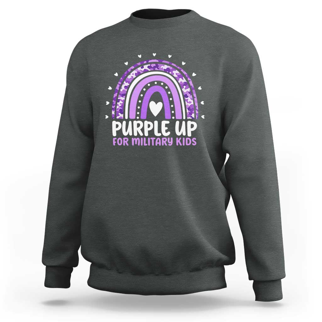 Purple Up For Military Kids Sweatshirt Month Of Military Child Army Rainbow