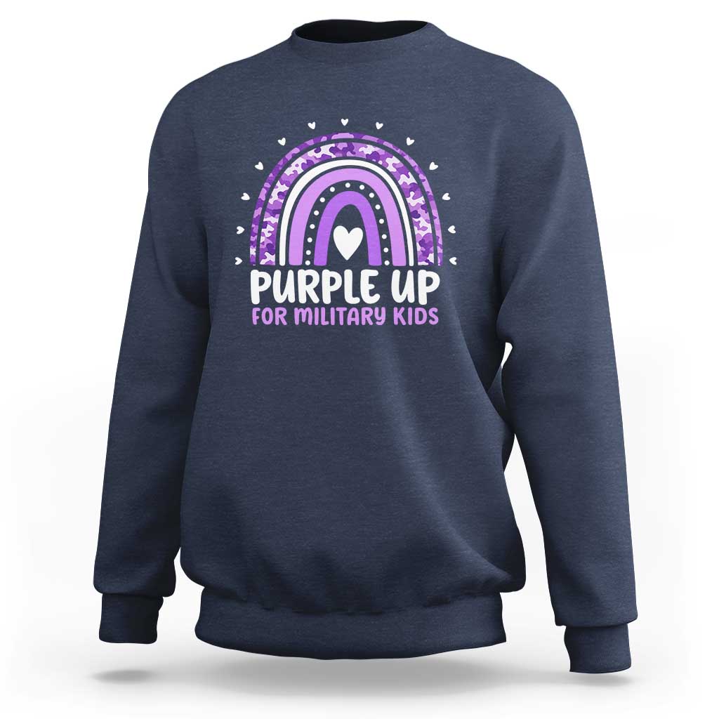 Purple Up For Military Kids Sweatshirt Month Of Military Child Army Rainbow