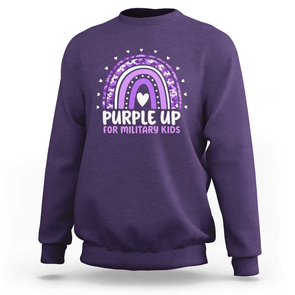 Purple Up For Military Kids Sweatshirt Month Of Military Child Army Rainbow
