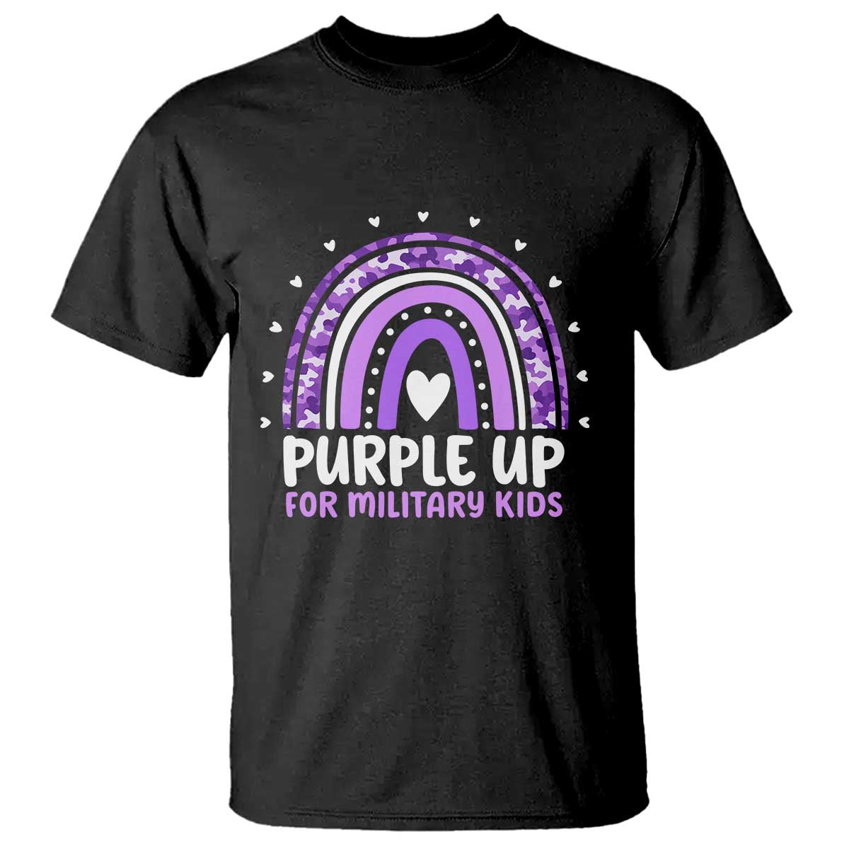 Purple Up For Military Kids T Shirt Month Of Military Child Army Rainbow
