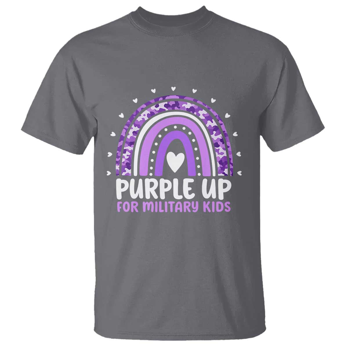 Purple Up For Military Kids T Shirt Month Of Military Child Army Rainbow