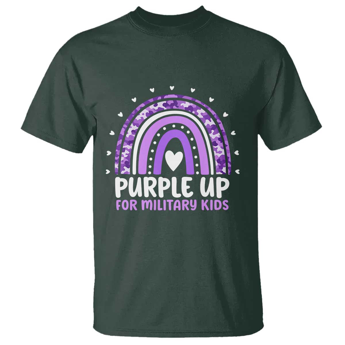 Purple Up For Military Kids T Shirt Month Of Military Child Army Rainbow