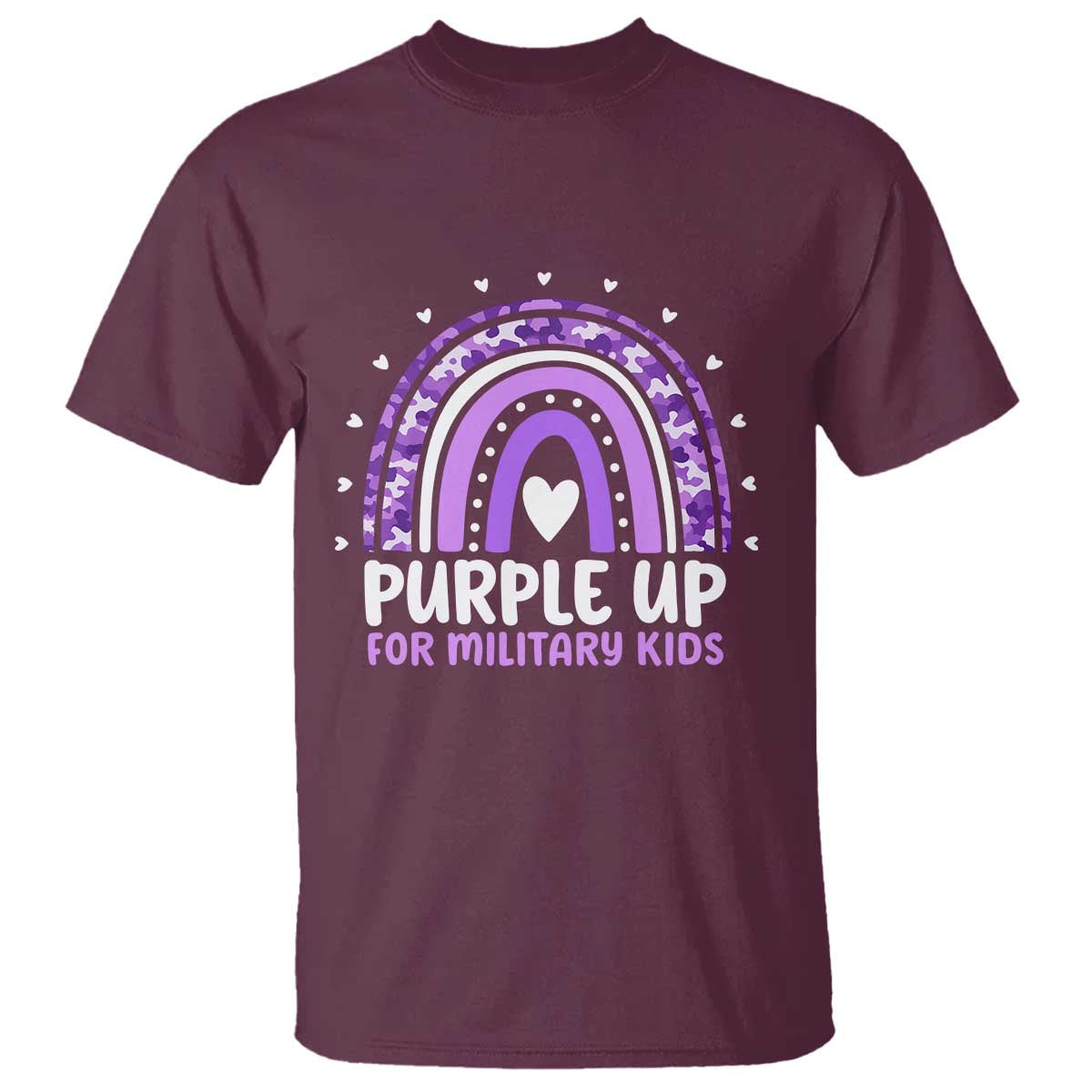 Purple Up For Military Kids T Shirt Month Of Military Child Army Rainbow
