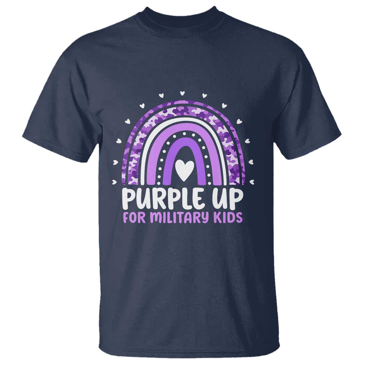 Purple Up For Military Kids T Shirt Month Of Military Child Army Rainbow