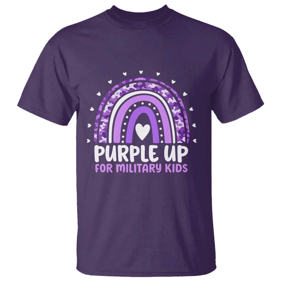 Purple Up For Military Kids T Shirt Month Of Military Child Army Rainbow