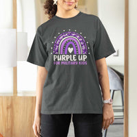 Purple Up For Military Kids T Shirt For Women Month Of Military Child Army Rainbow