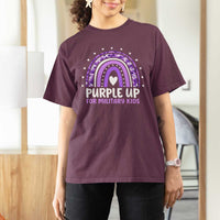 Purple Up For Military Kids T Shirt For Women Month Of Military Child Army Rainbow