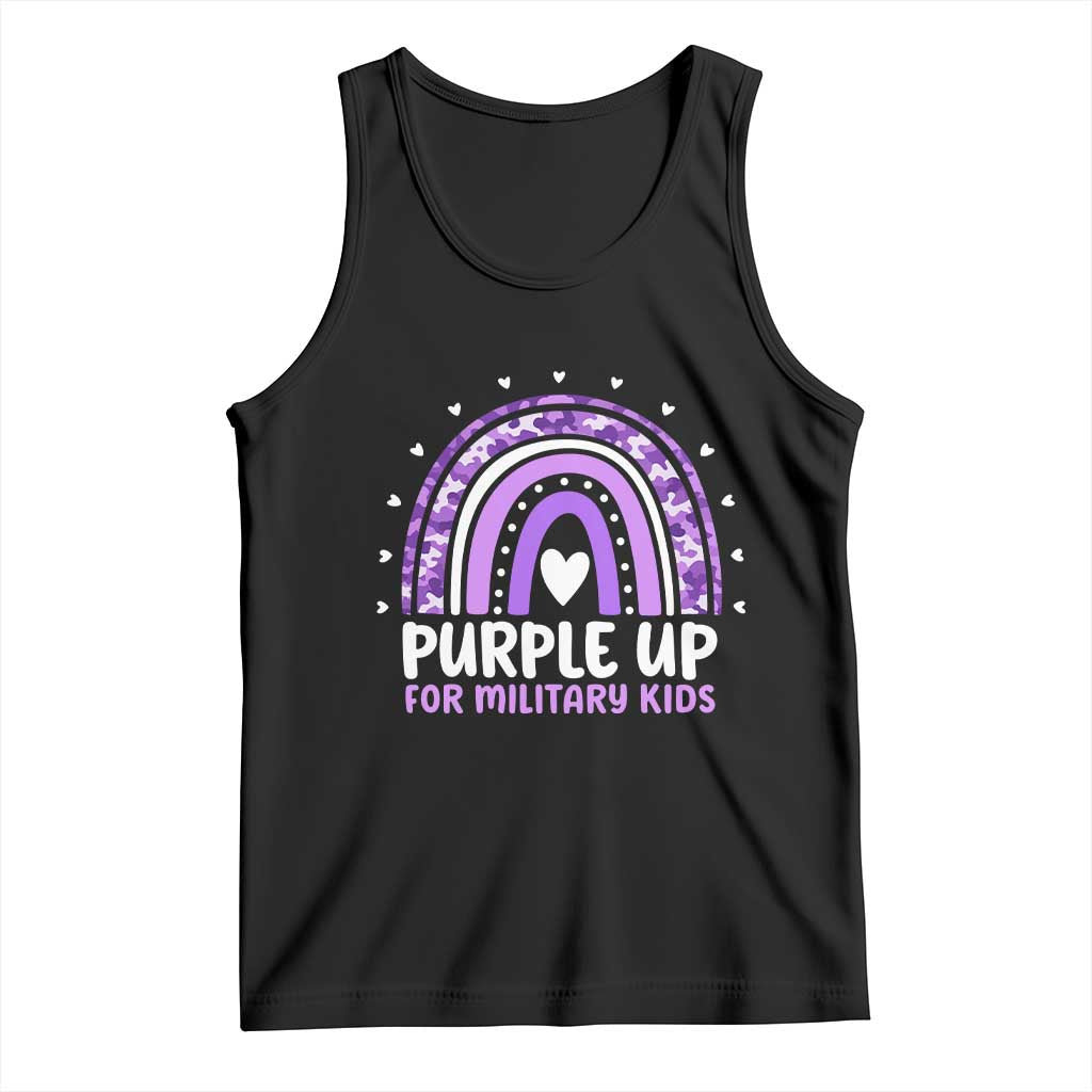 Purple Up For Military Kids Tank Top Month Of Military Child Army Rainbow