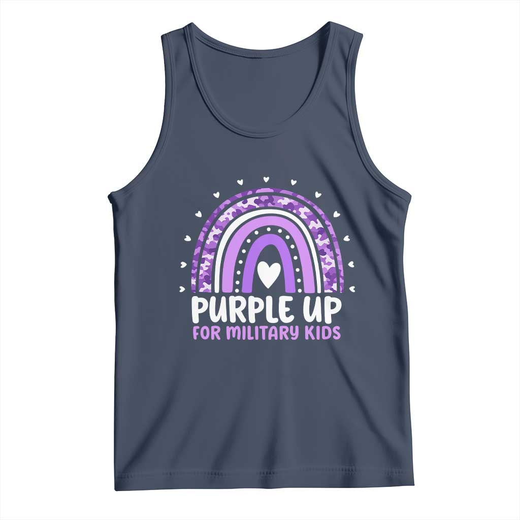 Purple Up For Military Kids Tank Top Month Of Military Child Army Rainbow
