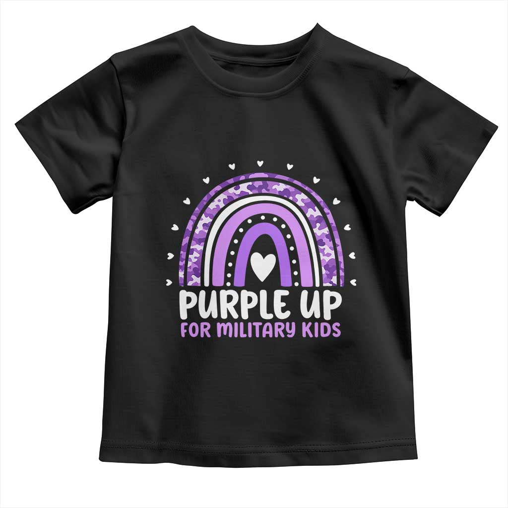 Purple Up For Military Kids Toddler T Shirt Month Of Military Child Army Rainbow