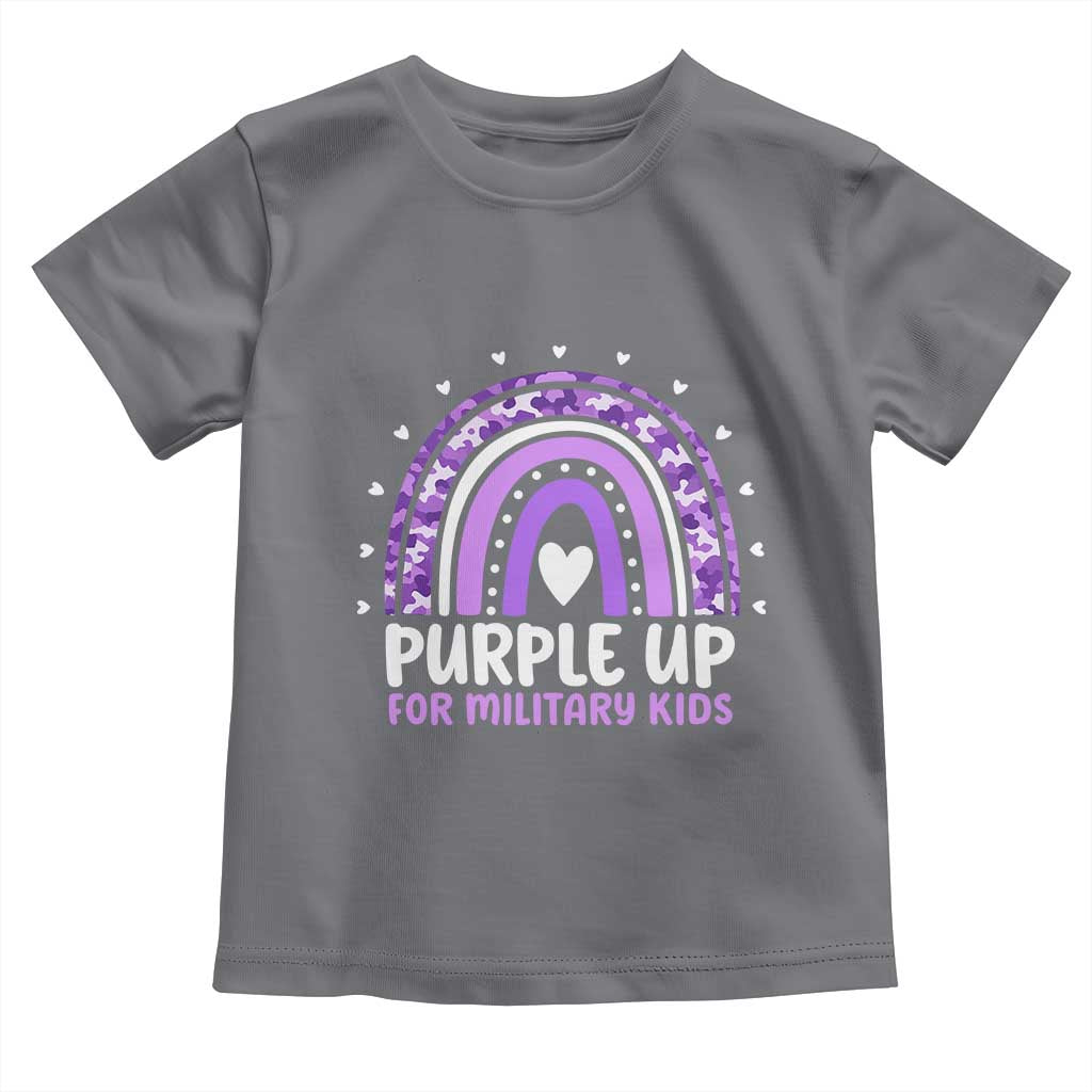 Purple Up For Military Kids Toddler T Shirt Month Of Military Child Army Rainbow