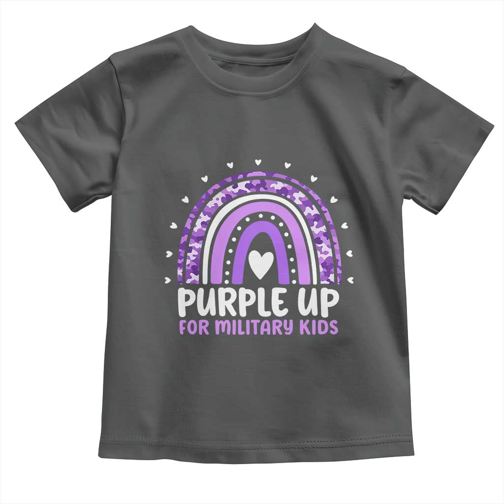 Purple Up For Military Kids Toddler T Shirt Month Of Military Child Army Rainbow