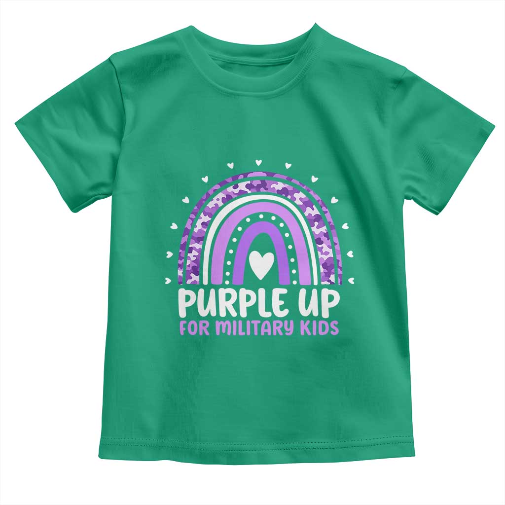 Purple Up For Military Kids Toddler T Shirt Month Of Military Child Army Rainbow