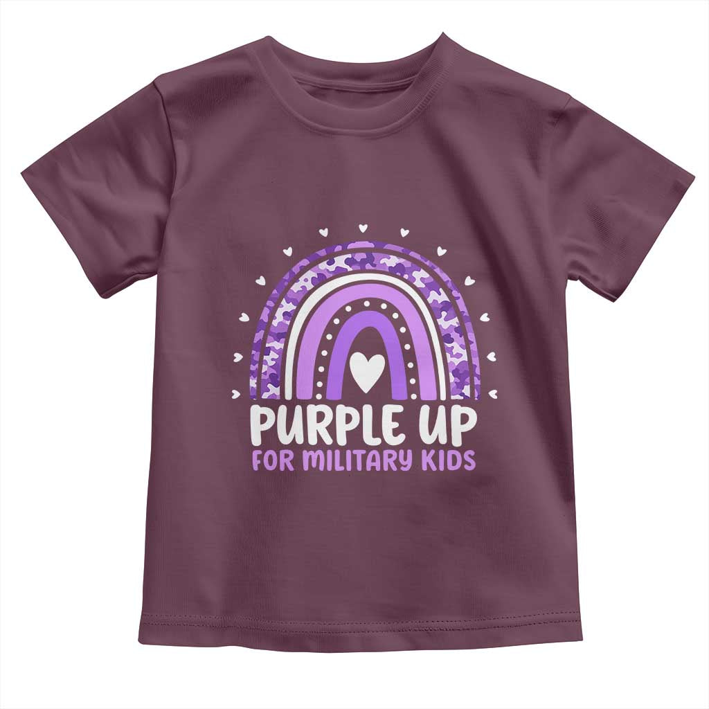 Purple Up For Military Kids Toddler T Shirt Month Of Military Child Army Rainbow