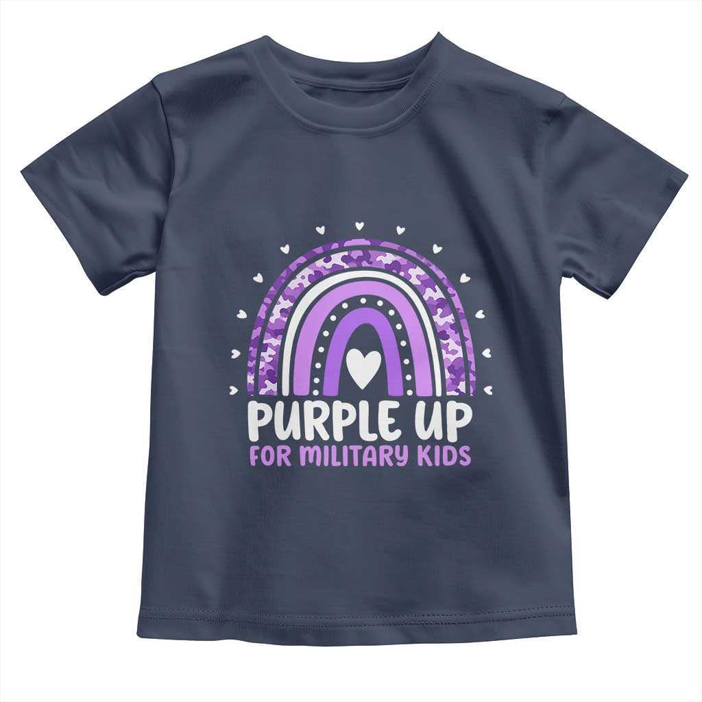Purple Up For Military Kids Toddler T Shirt Month Of Military Child Army Rainbow