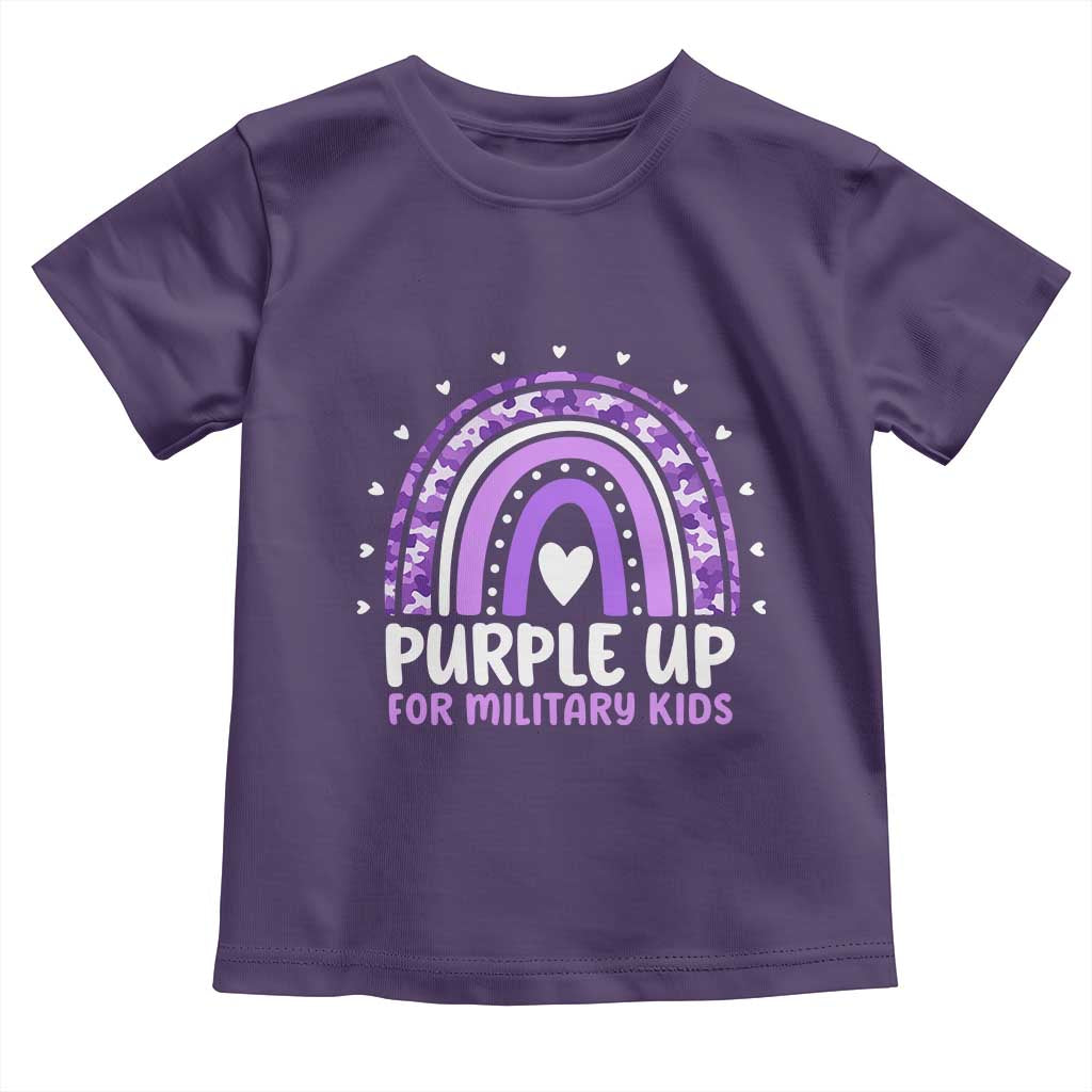 Purple Up For Military Kids Toddler T Shirt Month Of Military Child Army Rainbow