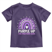 Purple Up For Military Kids Toddler T Shirt Month Of Military Child Army Rainbow