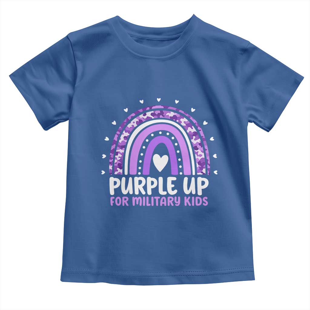 Purple Up For Military Kids Toddler T Shirt Month Of Military Child Army Rainbow