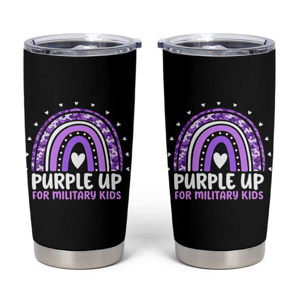 Purple Up For Military Kids Tumbler Cup Month Of Military Child Army Rainbow