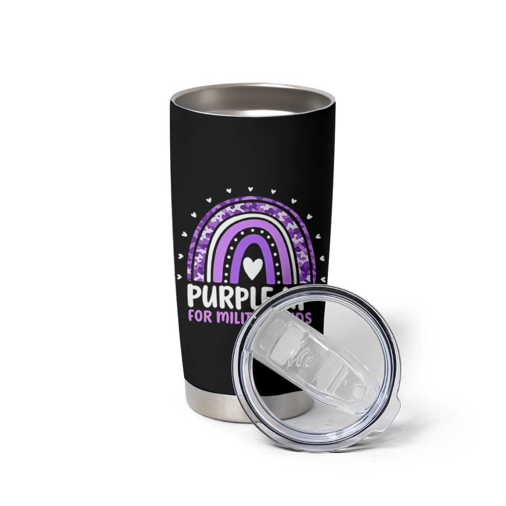 Purple Up For Military Kids Tumbler Cup Month Of Military Child Army Rainbow