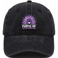 Purple Up For Military Kids Washed Cotton Baseball Cap Month Of Military Child Army Rainbow