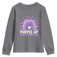 Purple Up For Military Kids Youth Sweatshirt Month Of Military Child Army Rainbow