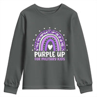 Purple Up For Military Kids Youth Sweatshirt Month Of Military Child Army Rainbow
