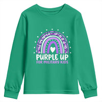 Purple Up For Military Kids Youth Sweatshirt Month Of Military Child Army Rainbow