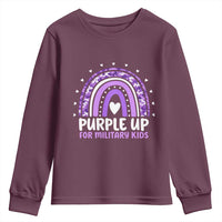 Purple Up For Military Kids Youth Sweatshirt Month Of Military Child Army Rainbow