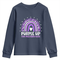 Purple Up For Military Kids Youth Sweatshirt Month Of Military Child Army Rainbow