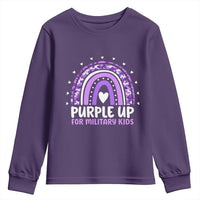 Purple Up For Military Kids Youth Sweatshirt Month Of Military Child Army Rainbow