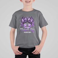 Purple Up Military Child T Shirt For Kid Camo Messy Bun Military Kid Month