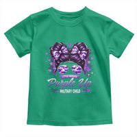 Purple Up Military Child Toddler T Shirt Camo Messy Bun Military Kid Month