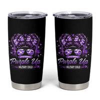 Purple Up Military Child Tumbler Cup Camo Messy Bun Military Kid Month