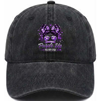 Purple Up Military Child Washed Cotton Baseball Cap Camo Messy Bun Military Kid Month