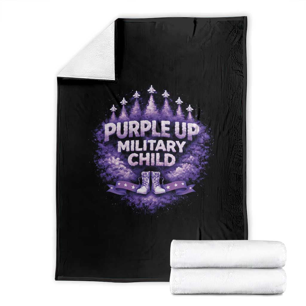 Purple Up Military Child Throw Blanket Proud Military Kid