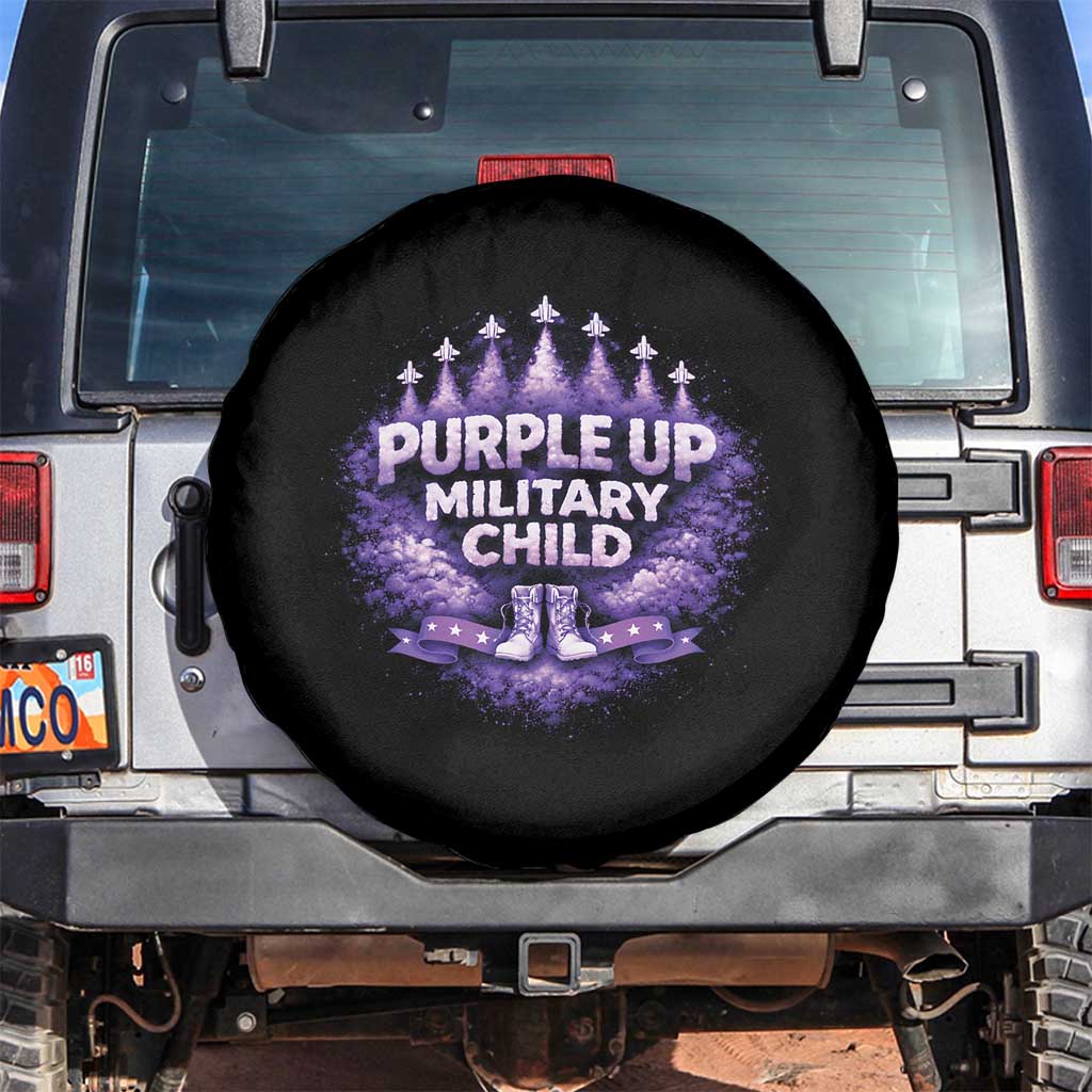 Purple Up Military Child Spare Tire Cover Proud Military Kid